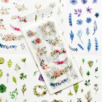 6 Sheets/Pack Cute Plants In Summer Paper Sticker Notebook Computer Phone DIY Decor Stick Label Kids Gift Stationery