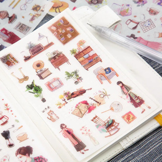 6 Sheets/pack Elegant Girls Daily Label Stickers Decorative Stationery Stickers Scrapbooking Diy Diary Album Stick Label