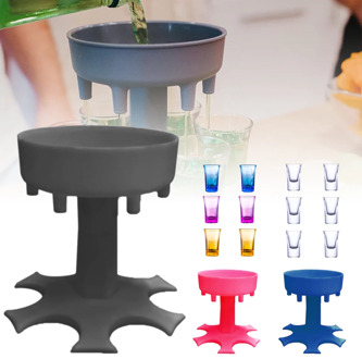 6 Shot Glass Dispenser Holder Liquid Dispenser Party Beverage Drinking Dispenser Tools Kitchen Tools Accessories
