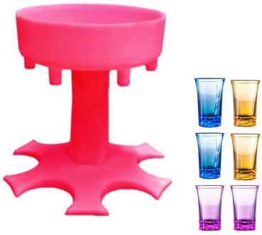 6 Shot Plastic Cup Dispenser Houder Wijn Whisky Bier Rack Bar Accessoires Partijen Liquor Dispenser Party Games Drinken Gereedschap F0002-4