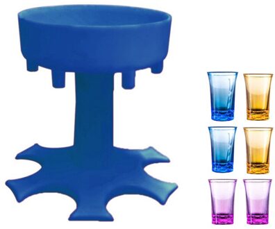6 Shot Plastic Cup Dispenser Houder Wijn Whisky Bier Rack Bar Accessoires Partijen Liquor Dispenser Party Games Drinken Gereedschap F0002-5