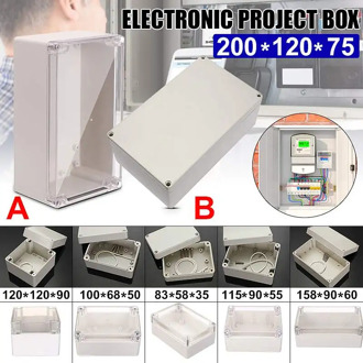6 Size Waterproof Plastic Enclosure Box Electronic Project Instrument Case Electrical Project Box Outdoor Junction Box Housing