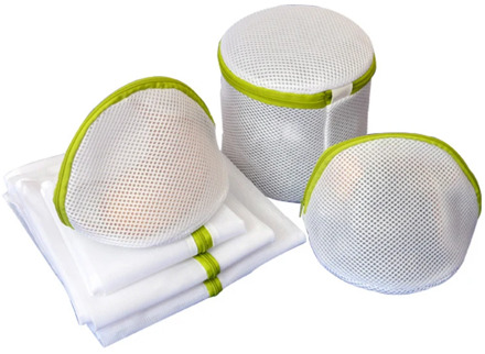 6 Sizes/set Zippered Foldable Nylon Laundry Bag Bra Socks Underwear Clothes Washing Machine Protection Net Mesh Bags