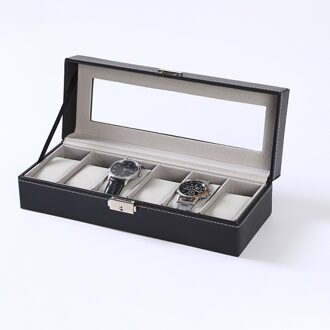 6-Slot Horloge Doos Pu Lederen Horloges Opslag Houder Quartz Sieraden Display Box Exquisite Pu Lederen Horloge Doos Houder