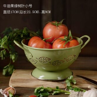 6 Soorten Bloemen Retro Tafel Fruit Platen Afvoer Mand Voor Fruit Keuken Slakom Voedsel Meral Gerechten Voor Restaurant Servies groen Leaf