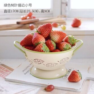 6 Soorten Bloemen Retro Tafel Fruit Platen Afvoer Mand Voor Fruit Keuken Slakom Voedsel Meral Gerechten Voor Restaurant Servies wit Leaf