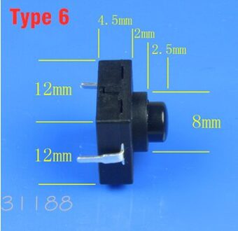 6 Soorten Zaklamp Staart Midden Side Klik Schakelaar Drukknop Led Zaklamp Lantaarn Schakelaar Assemblage Diy Reparatie Onderdelen type 6