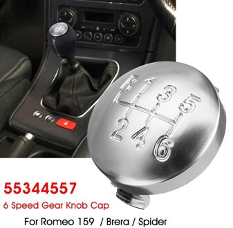 6 Speed Matte Pookknop Cap Cover Versnellingshendel Case Cover Voor Alfa Romeo 159 Brera Spider 2005 55344557