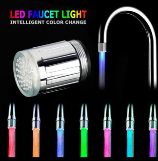 6 Stijl Lichtgevende Licht-Up Led Water Kraan Douche Tap Wastafel Water Nozzle Badkamer Keuken Led Light Kranen Met adapter 7 kleur