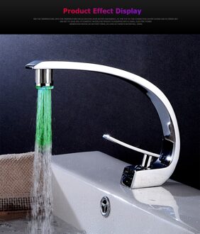 6 Stijl Lichtgevende Licht-Up Led Water Kraan Douche Tap Wastafel Water Nozzle Badkamer Keuken Led Light Kranen Met adapter single groen
