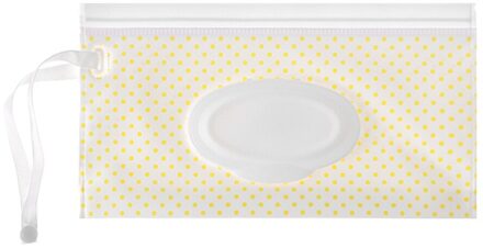 6 stijlen 24*14cm Easy-Carry Natte Doekjes Tas Snap Band Clamshell Cosmetische Pouch Cleaning Wipes Case housegold Servet Opbergdoos geel Dot