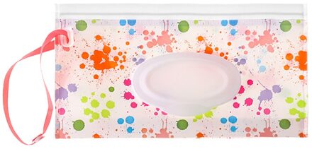 6 stijlen 24*14cm Easy-Carry Natte Doekjes Tas Snap Band Clamshell Cosmetische Pouch Cleaning Wipes Case housegold Servet Opbergdoos veelkleurig