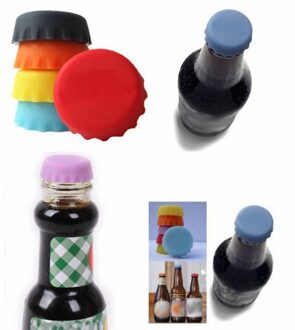 6 stk/zak Praktische Fles Cap Kleurrijke Siliconen Wijn Bier Stoppers Drank Kruiden Fles Sluitingen Cover Keuken Bar Tool