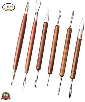 6 stks Clay Sculpting Gereedschap Houten Handvat Dubbelzijdig Set voor Aardewerk Sculptuur Aardewerk Gereedschappen Sculpting Carving Tool Set