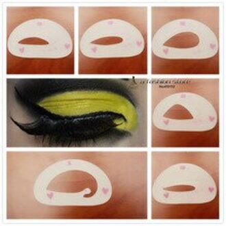 6 stks Cosmetica Oogschaduw Kat Smokey Eye Stencils Wenkbrauw Stencil Shadow Modellen Template Card Auxiliary Urban Make Gereedschap