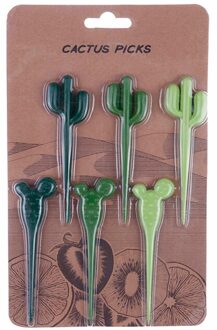 6 Stks/pak Cactus Fruit Vorken Dessert Vorken Tandenstoker Kids Servies Voedsel Picks