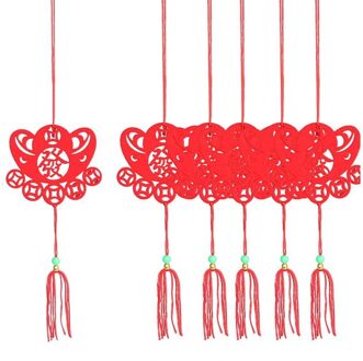 6 Stks/pak Chinese Jaar Decoratie Hanger Non-Woven Chinese Stijl Decoratie Lente Festival Thuis Opknoping Decoratie 4