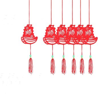 6 Stks/pak Chinese Jaar Decoratie Hanger Non-Woven Chinese Stijl Decoratie Lente Festival Thuis Opknoping Decoratie