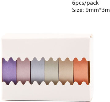 6 stks/pak Eenvoudige Effen Kleur Washi Masking Tape Sticker Decoratief Papier Tape Set DIY Decoratie Kantoorbenodigdheden Scrapbooking