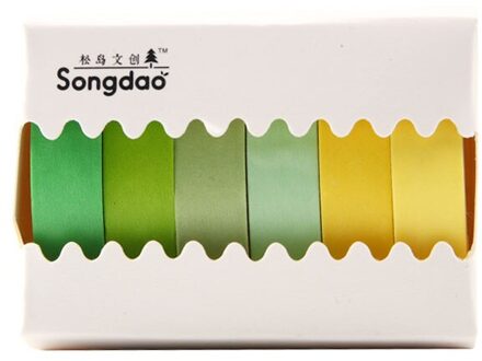 6 stks/pak Eenvoudige Effen Kleur Washi Masking Tape Sticker Decoratief Papier Tape Set DIY Decoratie Kantoorbenodigdheden Scrapbooking