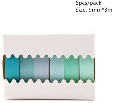 6 stks/pak Eenvoudige Effen Kleur Washi Masking Tape Sticker Decoratief Papier Tape Set DIY Decoratie Kantoorbenodigdheden Scrapbooking