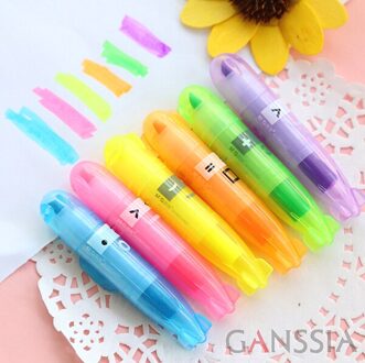 6 stks/pak Leuke mini markeerstift pennen Canetas briefpapier zakka materiaal escolar schoolbenodigdheden (ss-a915)
