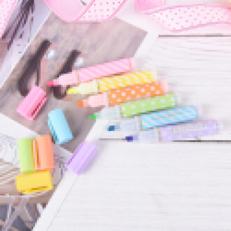 6 stks/partij 6 kleuren/pack Leuke Kawaii mini markeerstift pennen Office supply & Briefpapier