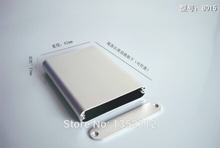 6 stks/partij 61*13*85mm Aluminium Box Enclousure Case Project elektronische voor PCB DIY slivery Aluminium shell aluminium power box