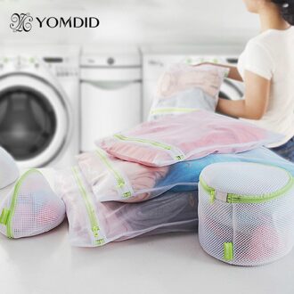 6 Stks/partij Bescherming Mesh Bag Voor Shirt Sok Ondergoed Wassen Wasmand Duurzaam Ritssluiting Mesh Waszak