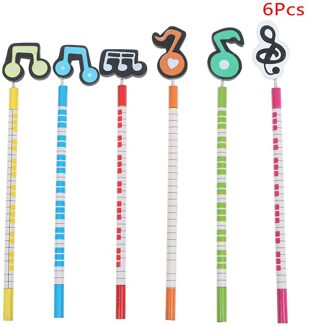 6 Stks/partij Creatieve Potlood Musical Schrijven Houten Potlood Briefpapier Voor Student
