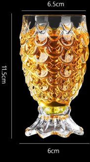 6 Stks/partij Crystal Bier Glas Helder Ananas Vormige Whiskey Glazen Bruiloft Drinken Glas Drinkware Tumbler Set Voor Water Wijn
