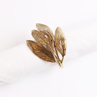 6 Stks/partij Fall Leaves Servetringen Goud Zilver Doop Bangle Metal Servet Houder Huwelijksgeschenken Doop Shower Party Decor 7