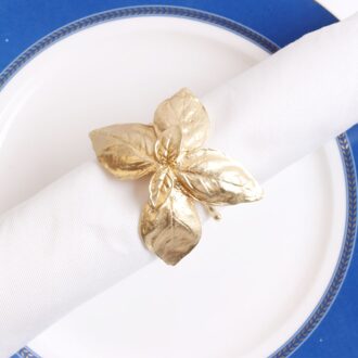 6 Stks/partij Fall Leaves Servetringen Goud Zilver Doop Bangle Metal Servet Houder Huwelijksgeschenken Doop Shower Party Decor 8