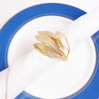 6 Stks/partij Fall Leaves Servetringen Goud Zilver Doop Bangle Metal Servet Houder Huwelijksgeschenken Doop Shower Party Decor