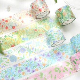 6 Stks/partij Lente Tuin Serie Verse Papier Decoratieve Tape Pet Tape