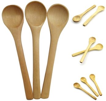 6 Stks/partij Mini Houten Lepel Koken Theelepel Kruiderij Gebruiksvoorwerp Koffie Lepel Kids Ijs Keuken Servies Theewaar Tool