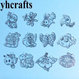 6 Stks/partij. Mix Dieren Zon Catcher Hanger Verf Hobby Lente Ambachten Verjaardagscadeautjes Kerstboom Ornament Kleuterschool Art Craft