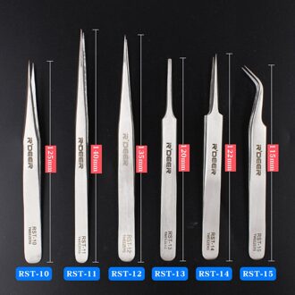 6 Stks/partij Roestvrijstalen Pincet Verlengen Super Sharp Super Hardheid Computer Mobiele Telefoon Reparatie Pincet Handgereedschap wit