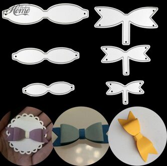 6 Stks/partij Strik Strikken Metalen Stansmessen Stencils Lint Diy Scrapbooking Die Cuts Wenskaart Decor Embossing Map Cut 1