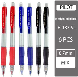 6 Stks/partij Vulpotlood 0.7 Mm Japan Pilot H-187-SL Kantoor En School Briefpapier 3 Kleuren Te Kiezen gemengd