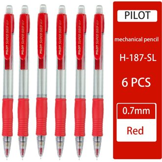 6 Stks/partij Vulpotlood 0.7 Mm Japan Pilot H-187-SL Kantoor En School Briefpapier 3 Kleuren Te Kiezen Rood