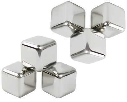 6 Stks/partij Whisky Rvs Stenen Whisky Ijs Koeler Voor Whisky Bier Bar Huishoudelijke Huwelijkscadeau Gunst Kerst