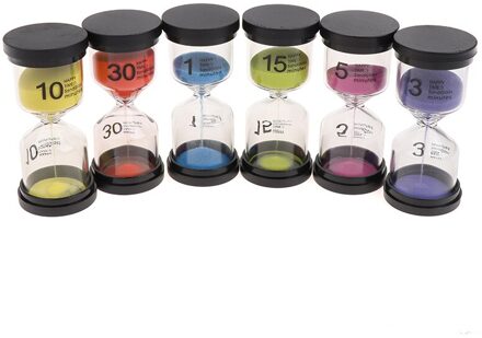 6 Stks/set 1/3/5/10/15/30Min Zand Klok Zandloper Zandloper Timer School kids