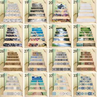 6 Stks/set 3D Houten Blok Trap Trap Riser Floor Sticker Zelfklevende Diy Stairway Waterdichte Pvc Muurtattoo P0RE
