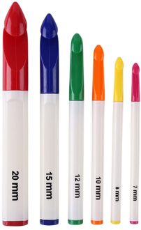 6 Stks/set Abs Plastic Handvat Breinaalden Aluminium Haaknaalden Voor Weven Naaien Trui Breien Diy Ambachten Donkergroen