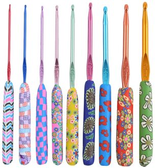 6 Stks/set Abs Plastic Handvat Breinaalden Aluminium Haaknaalden Voor Weven Naaien Trui Breien Diy Ambachten marinier