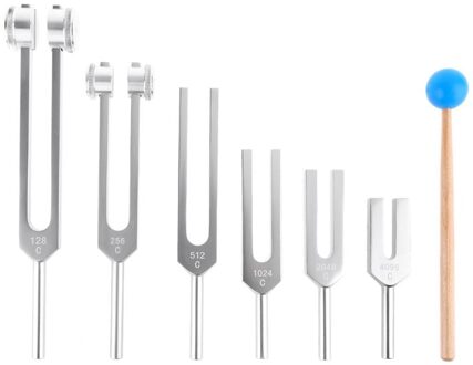 6 Stks/set Aluminium 128Hz-4096Hz Stemvork Kit Healing Geluid Trillingen U4LA