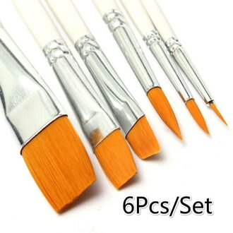 6 Stks/set Aquarel Gouache Penselen Verschillende Vorm Ronde Spitse Punt Nylon Haar Schilderij Borstel Set Art Supplies