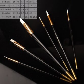 6 Stks/set Aquarel Verf Pen Nylon Haar Tekening Art Supplies Olieverfschilderij Borstels Houten Handvat Multi Purpose nylon pen