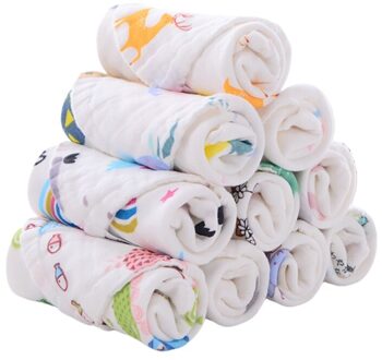 6 Stks/set Baby Infant Feeding Slabbetjes Absorberende Zachte Mousseline Gaas Burp Speeksel Handdoek